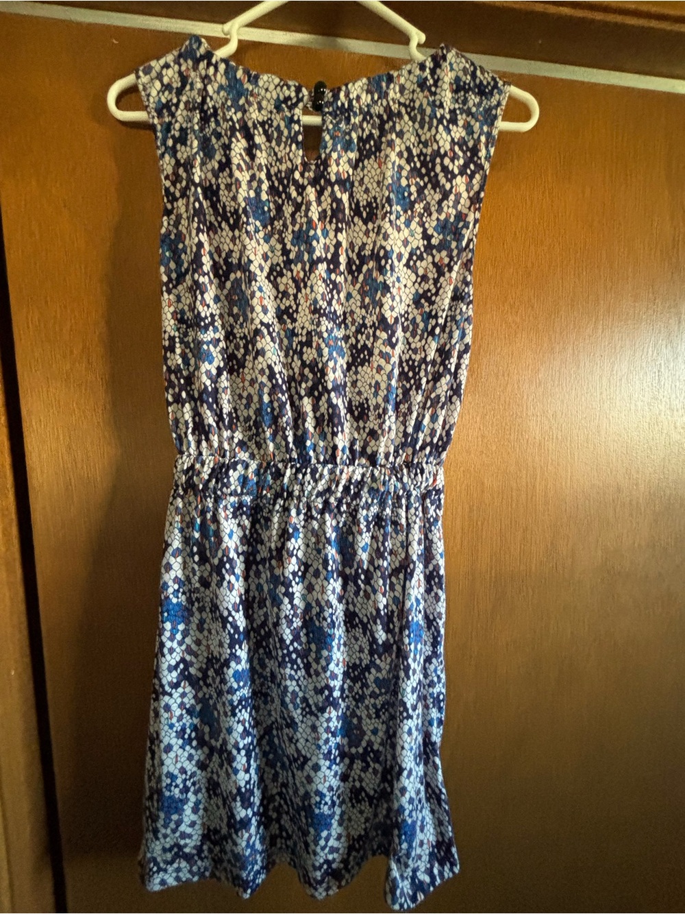 Twenty one Blue and White Printed Sleeveless Midi Dress
